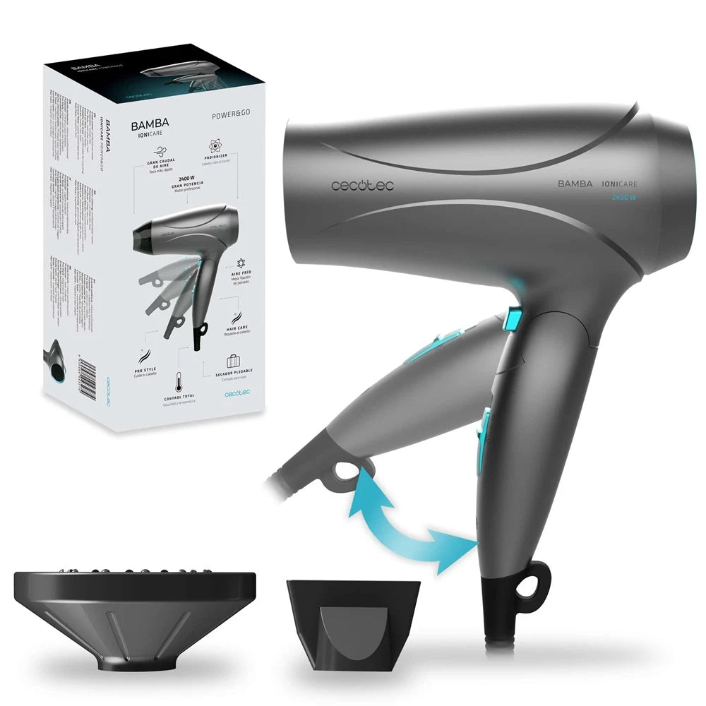 Cecotec Bamba Ionicare Power&Go Black - ionos hajszárító